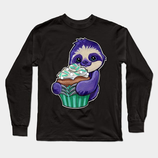Cupcake sloth Long Sleeve T-Shirt by BiancaRomanStumpff